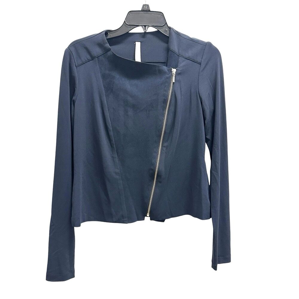 I by Iris Setlakwe Short Jacket Front Faux Suede Asymmetrical Zip Size Medium